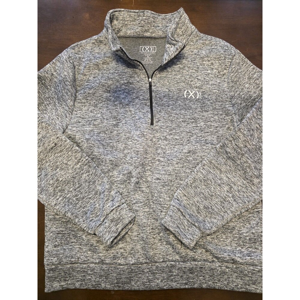 2(X)IST Men’s Half Zip Sweatshirt Gray Black Trim Heather XXL